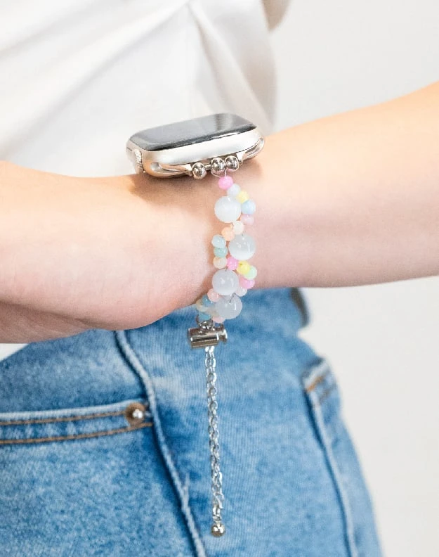 apple watch strap small beads pastel 44/45/49 mm